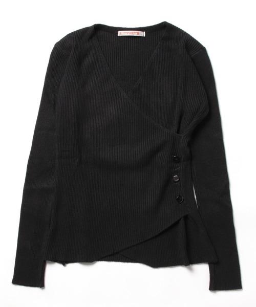 NinaetLina(ニナエリナ)の「カシュクールリブ長袖カットソー(Tシャツ/カットソー・レディース・ベージュ/モカ/ホワイト/ブラック・FREE)」の9枚目の写真