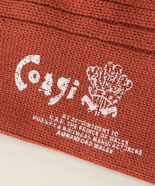 CORGI（コーギ）の「【corgi / コーギー】Plain Rib Sock（ソックス/靴下・メンズ・ホワイト/レッド/イエロー/コバルトブルー・FREE）」の7枚目の写真