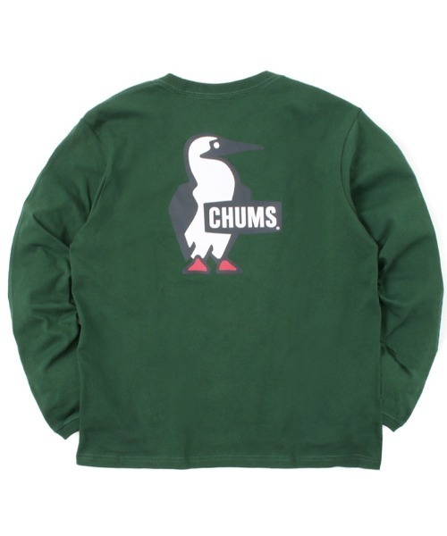 CHUMS（チャムス）の「CHUMS/チャムス ロンTEE ブービーロゴ CH01-2275（Tシャツ/カットソー・メンズ・ホワイト×ネイビー/グリーン/ホワイト/ブラック/グレイッシュベージュ/ホワイト×グリーン・L/M/XL）」の6枚目の写真