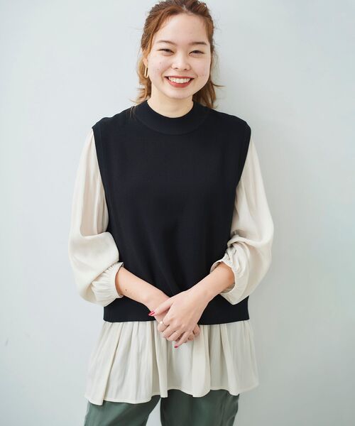 Korisu⭐︎inc. ブラウス レイヤードニットベスト ブラウスレイヤードニットベスト