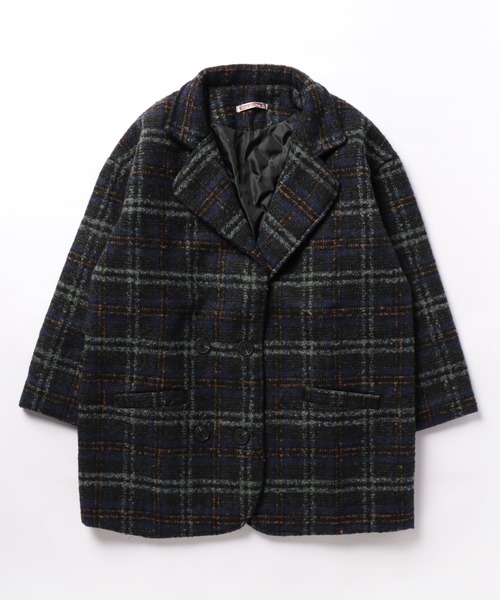 NinaetLina（ニナエリナ）の「チェックアウター（ステンカラーコート・レディース・グリーン/ブラウン・M/L）」の9枚目の写真