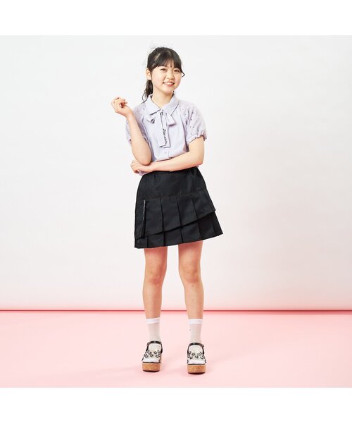 algy(アルジー)の「ダブルプリーツスカパン(スカート・キッズ・ミント/サックスブルー/ブラック・XX-SMALL/X-SMALL/SMALL/MEDIUM)」の4枚目の写真