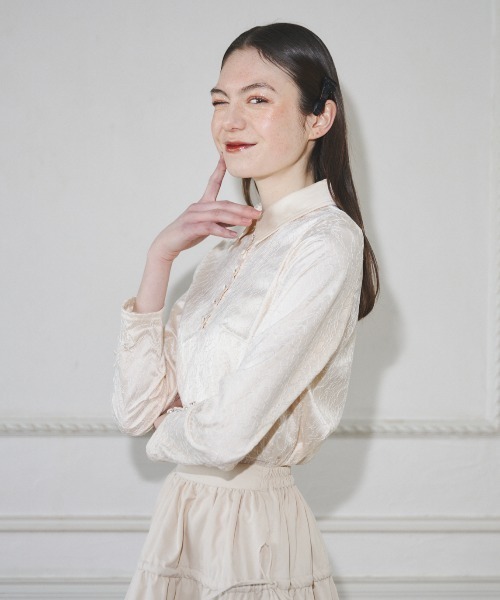 MIRO AMURETTE（ミロアミュレット）の「fleurir shirt blouse/レースポロブラウス（シャツ/ブラウス・レディース・ナチュラル・FREE）」の3枚目の写真