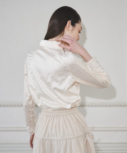 MIRO AMURETTE（ミロアミュレット）の「fleurir shirt blouse/レースポロブラウス（シャツ/ブラウス・レディース・ナチュラル・FREE）」の4枚目の写真