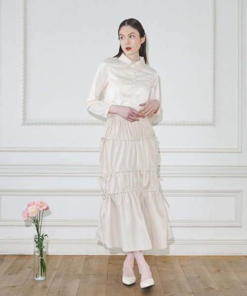 MIRO AMURETTE（ミロアミュレット）の「fleurir shirt blouse/レースポロブラウス（シャツ/ブラウス・レディース・ナチュラル・FREE）」の6枚目の写真