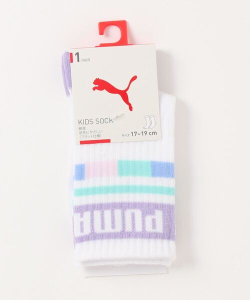 PUMA（プーマ）の「PUMA プーマ キッズ ソックス 靴下 1足（ソックス/靴下・キッズ・グリーン/ホワイト×ネイビー/ホワイト×グレー・17.0cm/19.0cm/21.0cm）」の2枚目の写真