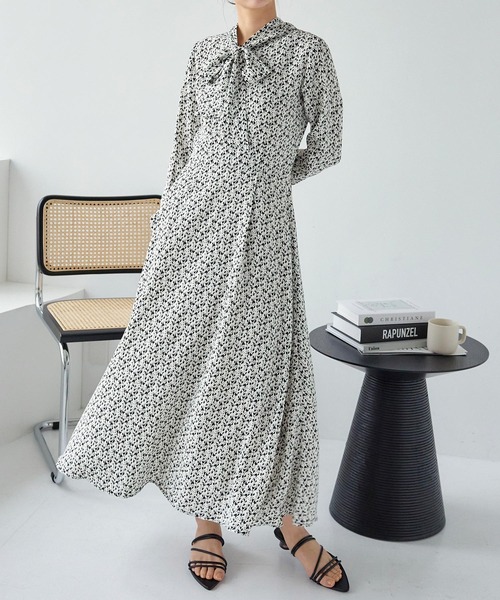 セール】小花柄ボウタイワンピース（ワンピース）｜KOBE LETTUCE