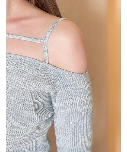 Darich(ダーリッチ)の「オフショルメランジニットミニワンピース(Tシャツ/カットソー・レディース・サックスブルー/ピンク/ベージュ・FREE)」の16枚目の写真