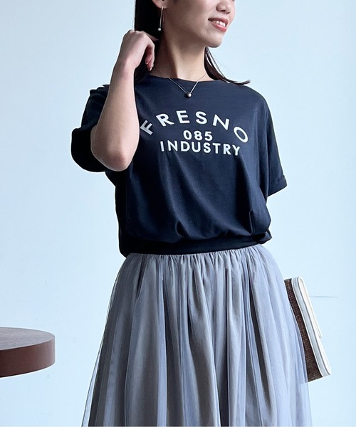Chez toi(シェトワ)の「BACK布帛ロゴプルオーバー(Tシャツ/カットソー・レディース・カーキ/オフホワイト/チャコールグレー・FREE)」の13枚目の写真