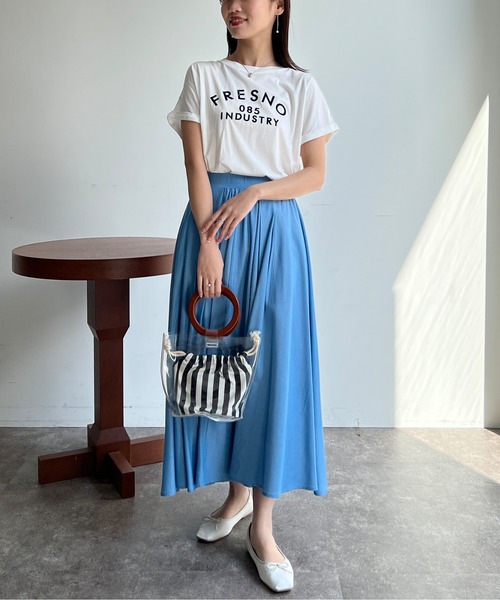 Chez toi(シェトワ)の「BACK布帛ロゴプルオーバー(Tシャツ/カットソー・レディース・カーキ/オフホワイト/チャコールグレー・FREE)」の9枚目の写真