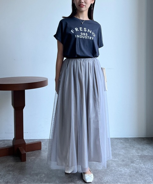 Chez toi(シェトワ)の「BACK布帛ロゴプルオーバー(Tシャツ/カットソー・レディース・カーキ/オフホワイト/チャコールグレー・FREE)」の5枚目の写真