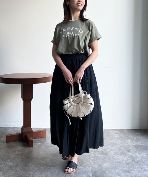 Chez toi(シェトワ)の「BACK布帛ロゴプルオーバー(Tシャツ/カットソー・レディース・カーキ/オフホワイト/チャコールグレー・FREE)」の10枚目の写真