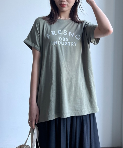 Chez toi(シェトワ)の「BACK布帛ロゴプルオーバー(Tシャツ/カットソー・レディース・カーキ/オフホワイト/チャコールグレー・FREE)」の19枚目の写真