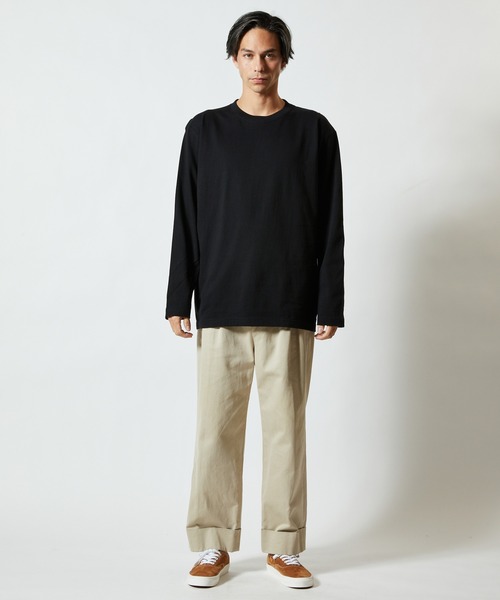 United Athle（ユナイテッドアスレ）の「United Athle 5.6オンスロングＴシャツ（Tシャツ/カットソー・メンズ・ブラック/ミックスグレー/バイオレット/ホワイト/ライトオリーブ・X-LARGE/MEDIUM/LARGE）」の6枚目の写真