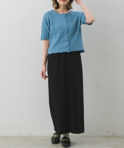 RETRO GIRL（レトロガール）の「ジャガードメロウカーデ（Tシャツ/カットソー・レディース・ホワイト/ブラック/ブルー/ライトグレー/ピンク・FREE）」の10枚目の写真