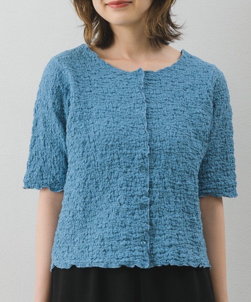 RETRO GIRL（レトロガール）の「ジャガードメロウカーデ（Tシャツ/カットソー・レディース・ホワイト/ブラック/ブルー/ライトグレー/ピンク・FREE）」の7枚目の写真