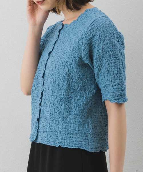 RETRO GIRL（レトロガール）の「ジャガードメロウカーデ（Tシャツ/カットソー・レディース・ホワイト/ブラック/ブルー/ライトグレー/ピンク・FREE）」の8枚目の写真