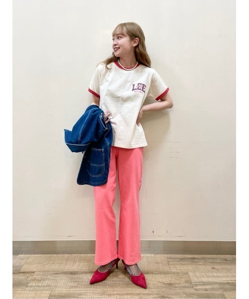 Lee（リー）の「【Lee】ワンポイントリンガーＴシャツ（Tシャツ/カットソー・レディース・オフホワイト・M/L）」の16枚目の写真