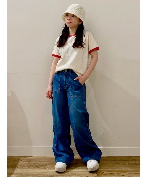 Lee（リー）の「【Lee】ワンポイントリンガーＴシャツ（Tシャツ/カットソー・レディース・オフホワイト・M/L）」の22枚目の写真