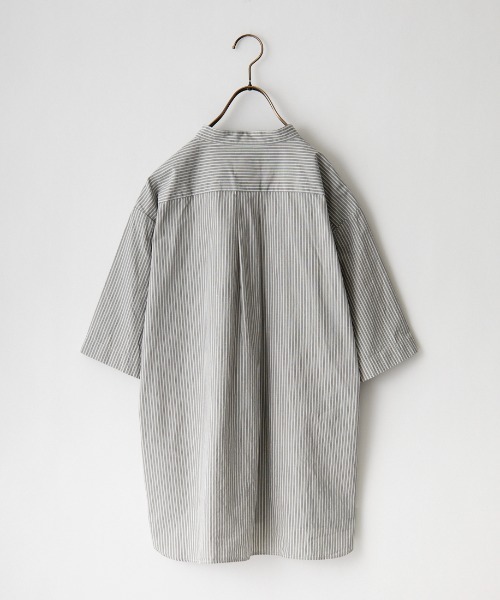 DANTON（ダントン）の「[DANTON/ダントン] バンドカラー コットンリネンストライプシャツ（シャツ/ブラウス・レディース・グレー/ベージュ・40/38/42）」の20枚目の写真