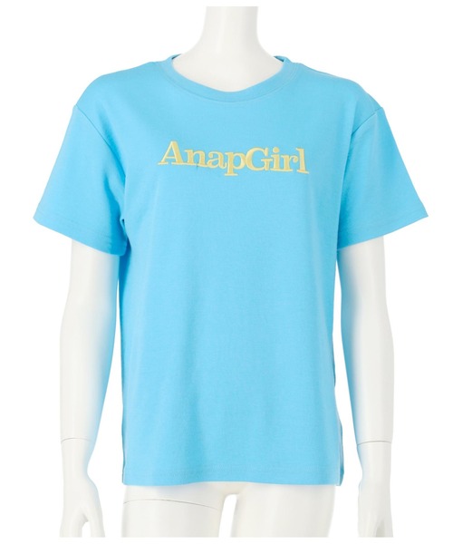 ANAP GｉRL（アナップガール）の「カラー刺繍ロゴTシャツ（Tシャツ/カットソー・キッズ・アイボリー/ピンク/ブルー/グリーン・S/XS/M）」の8枚目の写真