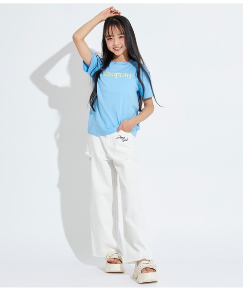 ANAP GｉRL（アナップガール）の「カラー刺繍ロゴTシャツ（Tシャツ/カットソー・キッズ・アイボリー/ピンク/ブルー/グリーン・S/XS/M）」の11枚目の写真