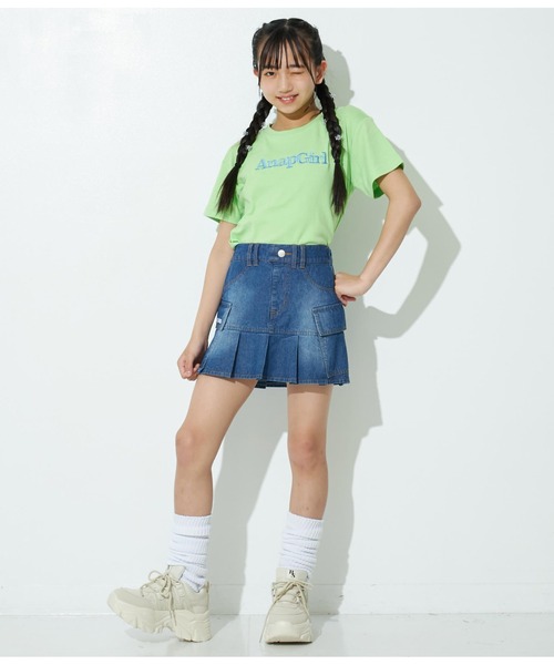 ANAP GｉRL（アナップガール）の「カラー刺繍ロゴTシャツ（Tシャツ/カットソー・キッズ・アイボリー/ピンク/ブルー/グリーン・S/XS/M）」の12枚目の写真