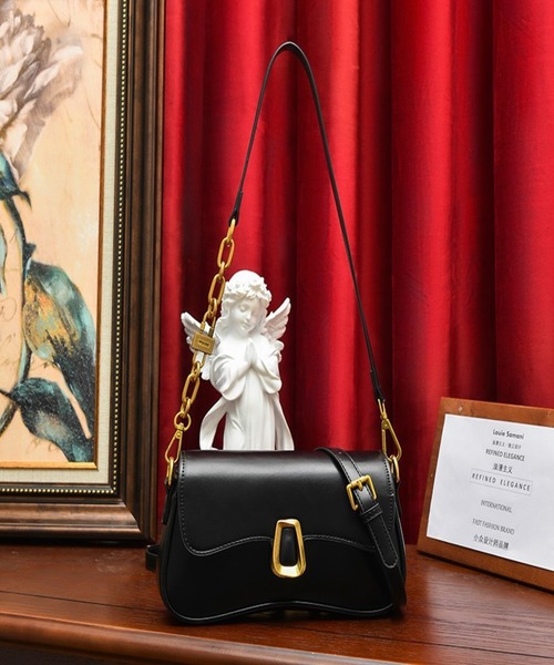 Burner(バーナー)の「【OKUOKU 0909】ベーシック ショルダーバッグ oku-bag-695091013505-46 U(ショルダーバッグ・レディース・ブラウン/ブラック・FREE)」の1枚目の写真