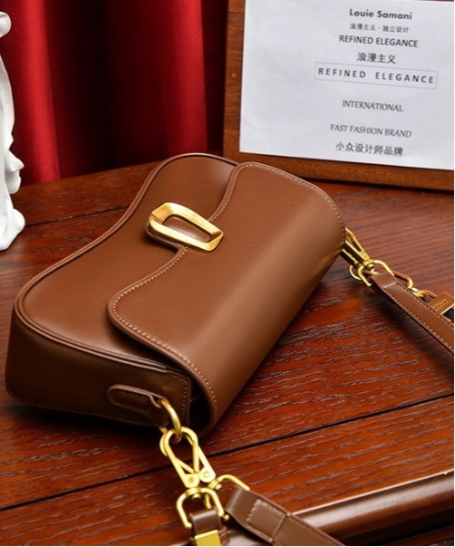 Burner(バーナー)の「【OKUOKU 0909】ベーシック ショルダーバッグ oku-bag-695091013505-46 U(ショルダーバッグ・レディース・ブラウン/ブラック・FREE)」の9枚目の写真