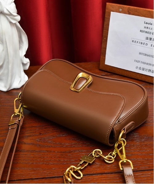 Burner(バーナー)の「【OKUOKU 0909】ベーシック ショルダーバッグ oku-bag-695091013505-46 U(ショルダーバッグ・レディース・ブラウン/ブラック・FREE)」の10枚目の写真