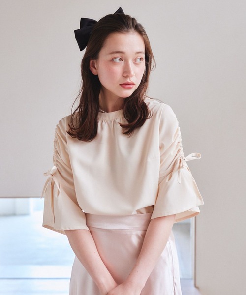 pomiii（ポミー）の「ドロストリボンブラウス（シャツ/ブラウス・レディース・アイボリー/ピンク・FREE）」の14枚目の写真