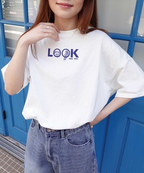 CORNERS(コーナーズ)の「LOOKプリントTシャツ(Tシャツ/カットソー・レディース・オフホワイト/サックスブルー/スミクロ・FREE)」の12枚目の写真