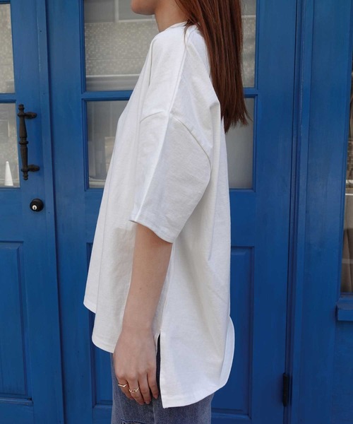 CORNERS(コーナーズ)の「LOOKプリントTシャツ(Tシャツ/カットソー・レディース・オフホワイト/サックスブルー/スミクロ・FREE)」の9枚目の写真