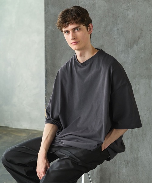 CTHY（シティ）の「ポンチ＆クールマックスビッグシルエットタック入りTシャツ（Tシャツ/カットソー・メンズ・ホワイト/ライトグレー/ブラック/チャコール/グリーン/グレー系/ライトグレー系/ホワイト系/ブラック系・S/XL/L/M）」の8枚目の写真