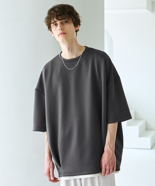 セール】ポンチ＆クールマックスビッグシルエットタック入りTシャツ（T