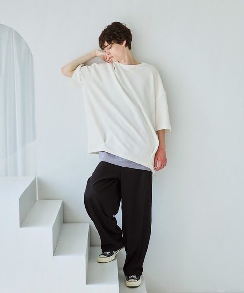 CTHY（シティ）の「ポンチ＆クールマックスビッグシルエットタック入りTシャツ（Tシャツ/カットソー・メンズ・ホワイト/ライトグレー/ブラック/チャコール/グリーン/グレー系/ライトグレー系/ホワイト系/ブラック系・S/XL/L/M）」の18枚目の写真