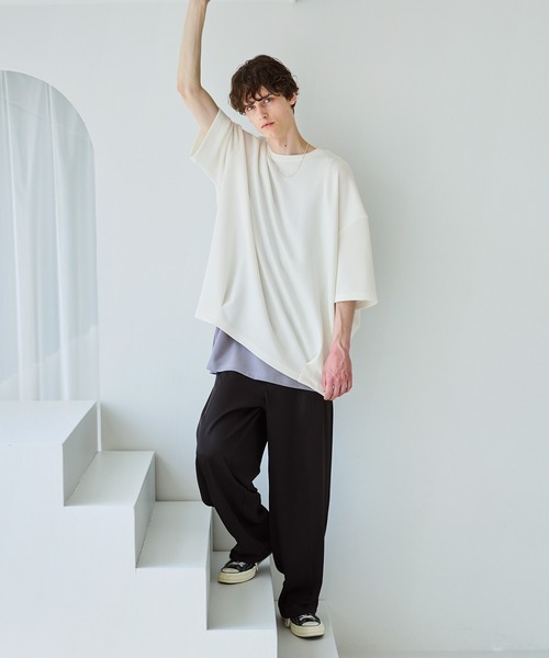 CTHY（シティ）の「ポンチ＆クールマックスビッグシルエットタック入りTシャツ（Tシャツ/カットソー・メンズ・ホワイト/ライトグレー/ブラック/チャコール/グリーン/グレー系/ライトグレー系/ホワイト系/ブラック系・S/XL/L/M）」の19枚目の写真