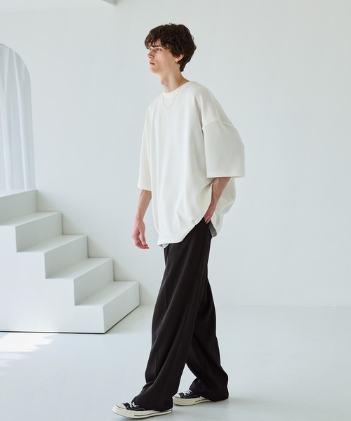 CTHY（シティ）の「ポンチ＆クールマックスビッグシルエットタック入りTシャツ（Tシャツ/カットソー・メンズ・ホワイト/ライトグレー/ブラック/チャコール/グリーン/グレー系/ライトグレー系/ホワイト系/ブラック系・S/XL/L/M）」の20枚目の写真