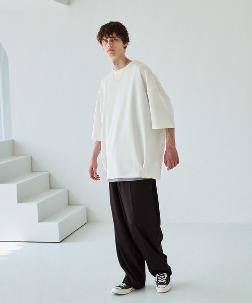 CTHY（シティ）の「ポンチ＆クールマックスビッグシルエットタック入りTシャツ（Tシャツ/カットソー・メンズ・ホワイト/ライトグレー/ブラック/チャコール/グリーン/グレー系/ライトグレー系/ホワイト系/ブラック系・S/XL/L/M）」の21枚目の写真