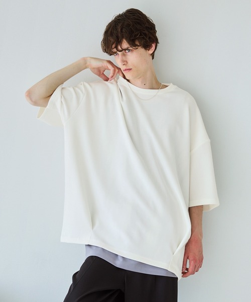 CTHY（シティ）の「ポンチ＆クールマックスビッグシルエットタック入りTシャツ（Tシャツ/カットソー・メンズ・ホワイト/ライトグレー/ブラック/チャコール/グリーン/グレー系/ライトグレー系/ホワイト系/ブラック系・S/XL/L/M）」の11枚目の写真