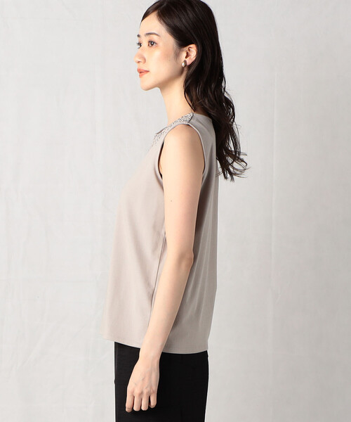 Comme　Ca　Mature（コムサマチュア）の「スパンコール付き　タンクトップ（タンクトップ・レディース・ブラック/グレイッシュベージュ/オフホワイト・MEDIUM/LARGE）」の10枚目の写真