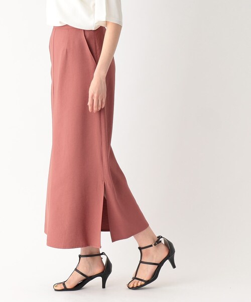 OPAQUE.CLIP（オペークドットクリップ）の「◆セットアップ対応　落ち感ロングフレアスカート【洗える】（スカート・レディース・ネイビー/レンガ/ライトベージュ・36/38/40）」の10枚目の写真