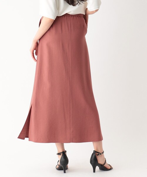 OPAQUE.CLIP（オペークドットクリップ）の「◆セットアップ対応　落ち感ロングフレアスカート【洗える】（スカート・レディース・ネイビー/レンガ/ライトベージュ・36/38/40）」の11枚目の写真