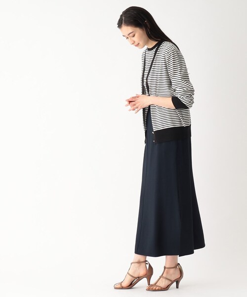 OPAQUE.CLIP（オペークドットクリップ）の「◆セットアップ対応　落ち感ロングフレアスカート【洗える】（スカート・レディース・ネイビー/レンガ/ライトベージュ・36/38/40）」の13枚目の写真