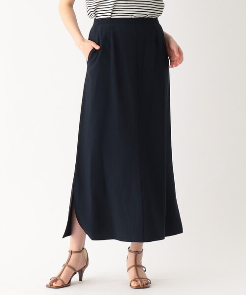 OPAQUE.CLIP（オペークドットクリップ）の「◆セットアップ対応　落ち感ロングフレアスカート【洗える】（スカート・レディース・ネイビー/レンガ/ライトベージュ・36/38/40）」の15枚目の写真