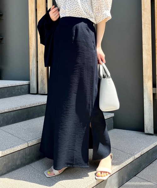 【美品/M】ヒールクリーク　ボア　セットアップ　トップス　スカート　ネイビー 美品/M】ヒールクリーク ボア セットアップ トップス スカート