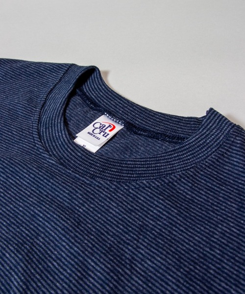 CalCru（カルクルー）の「WEB限定 Cal Cru/カルクルー Adult 1/16 microstripe-TEE（Tシャツ/カットソー・メンズ・ネイビー/ホワイト/ブラック・L/XL）」の7枚目の写真