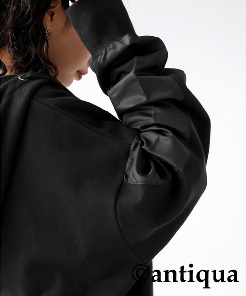 antiqua（アンティカ）の「ナイロンライン裏毛パーカー（パーカー・レディース・杢グレー/ブラック・FREE）」の14枚目の写真