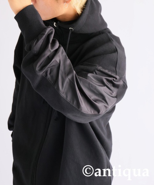 antiqua（アンティカ）の「ナイロンライン裏毛パーカー（パーカー・レディース・杢グレー/ブラック・FREE）」の21枚目の写真