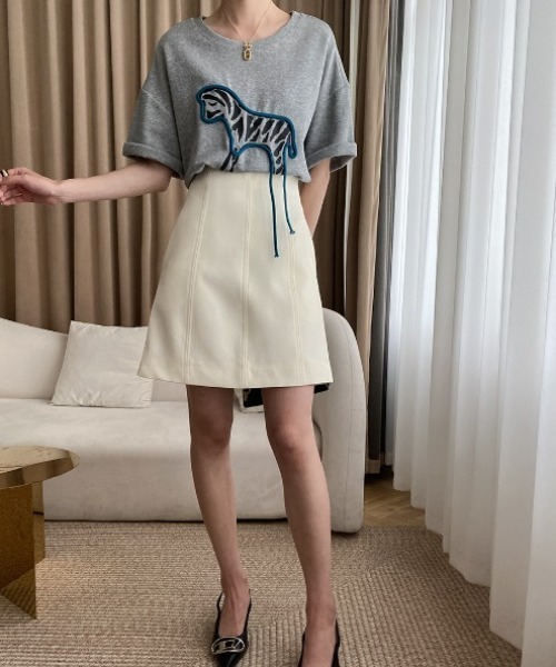 deux amour(ドゥーザムール)の「シマウマモチーフTシャツ(Tシャツ/カットソー・レディース・ホワイト/グレー/ブラック・FREE)」の18枚目の写真